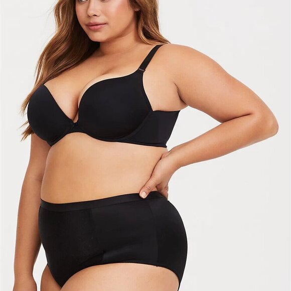 Torrid Black 360° Back Smoothing Push-Up Plunge Bra Plus Size 46DDD H13288 - Picture 3 of 11
